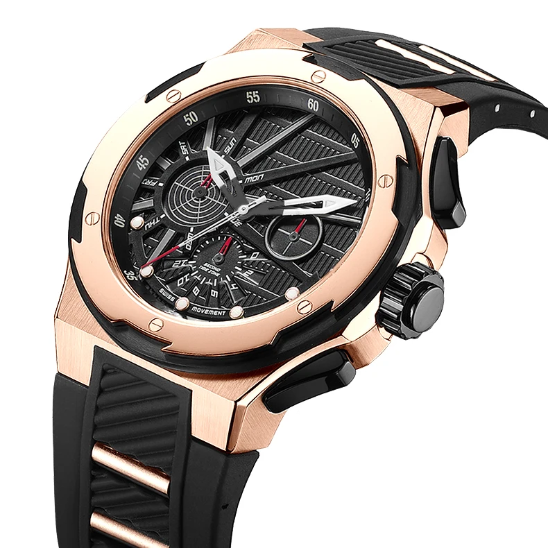 

Top Sell Rose Gold Stainless Steel Case Watches Customized Branded Water Proof Wrist Watch High Quality, Customized colors accepted