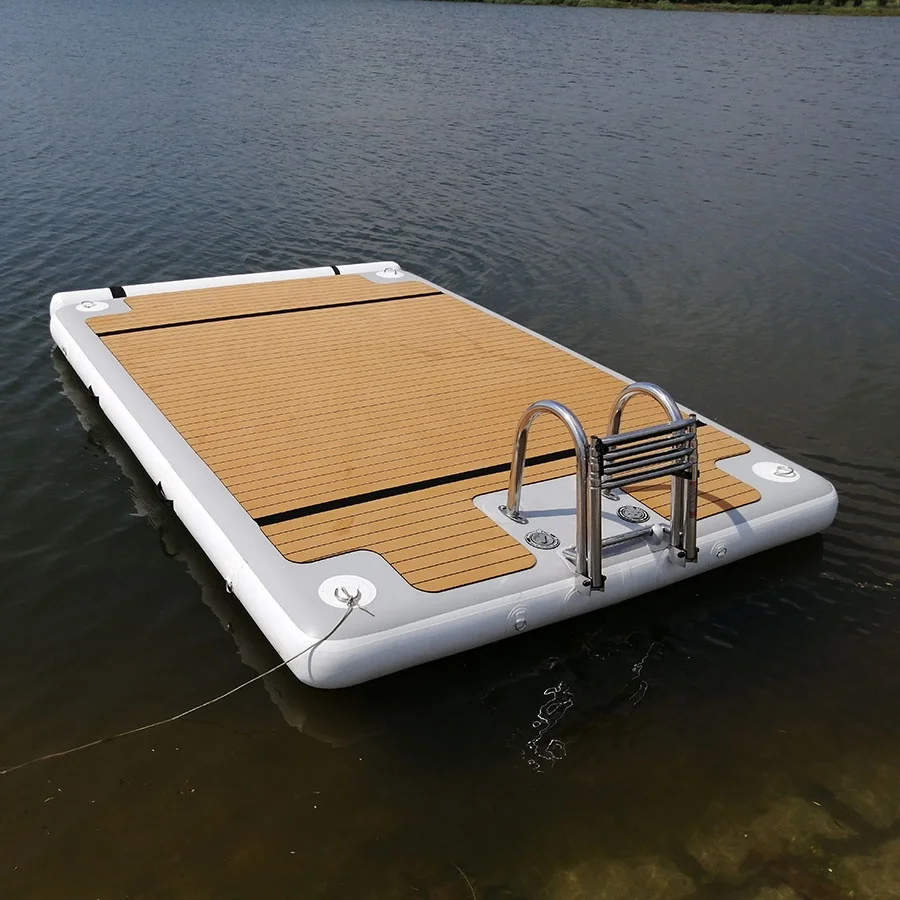 

inflatable floating island inflatable pontoon using in the sea, Wood pattern