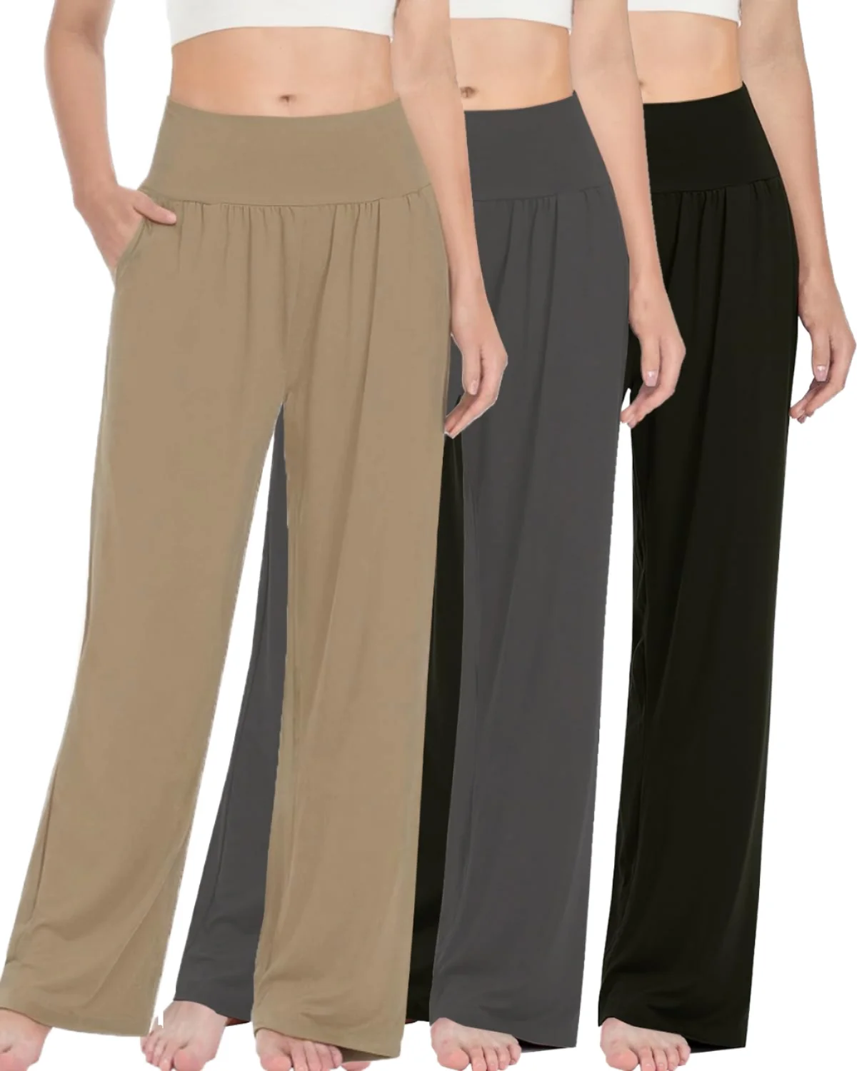 High-Waisted Full Length Loose-Fitting Yoga Pants