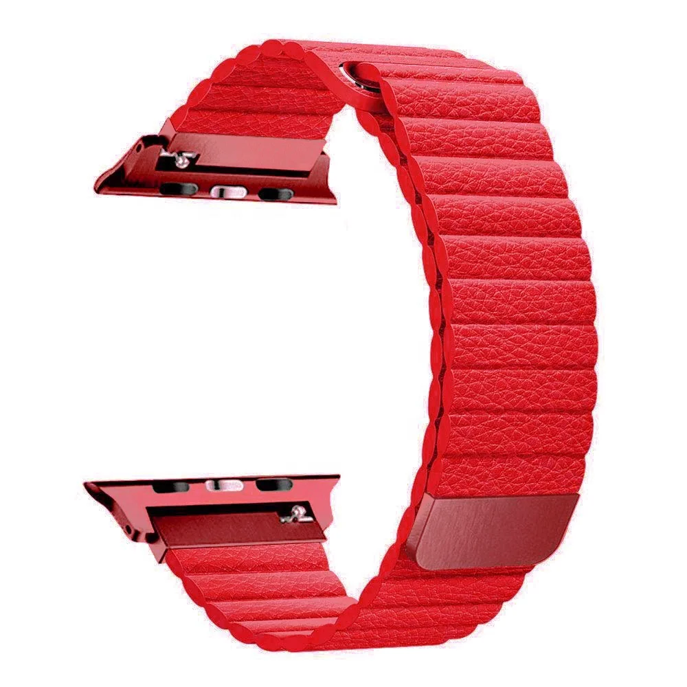 

Tschick For Apple Watch Band 44mm 40mm [Series 4] 42/38mm [Series 3/2/1],Strong Magnetic Closure Leather Loop Replacement Strap, Multi-color optional or customized