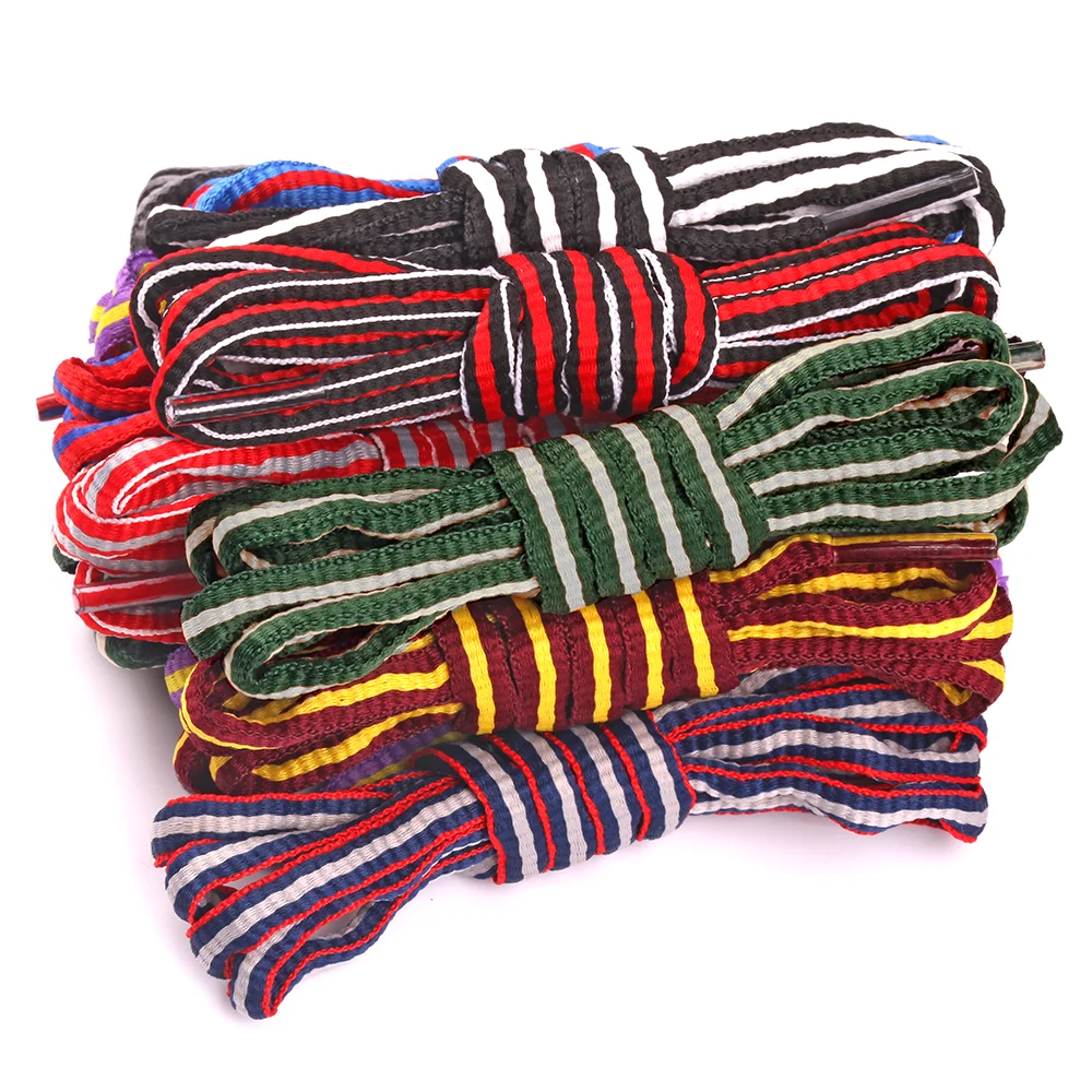 

[22]New two-color wavy style casual board half-round shoelaces running shoes sneakers boots universal stripe semicircle shoelace, 14 colors