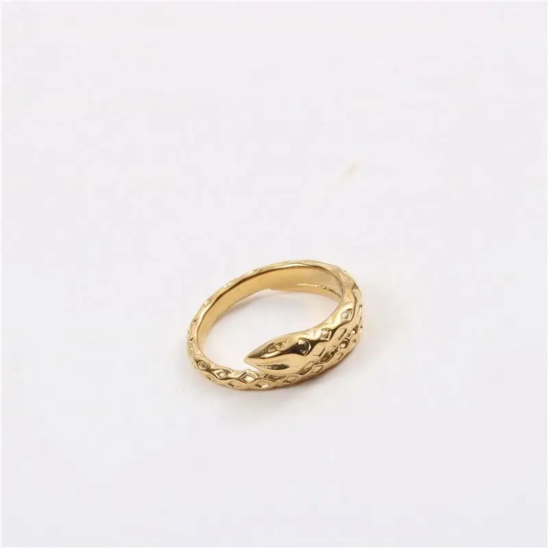 

Stainless Steel Jewelry Plain Gold Snake Rings for Women Tarnish Free Jewelry Wholesale Waterproof