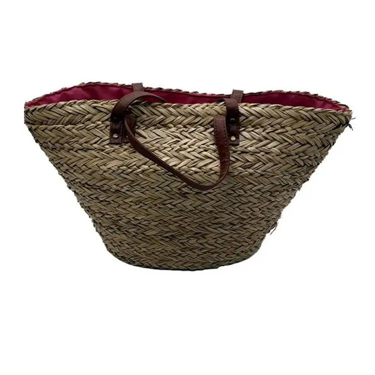 

Handmade craft thai product 2021 beach straw shopping bags woman handbags