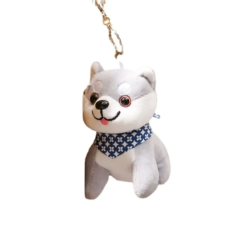 

Wholesale 10cm stuffed making design cute soft figure key chain ring keyring cartoon shiba inu plush toys keychain