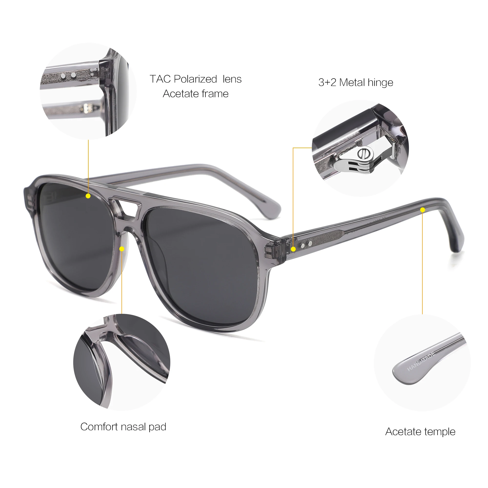 

CONCHEN wenzhou manufacturer oversized frame sun glasses polarized acetate sunglasses 2023