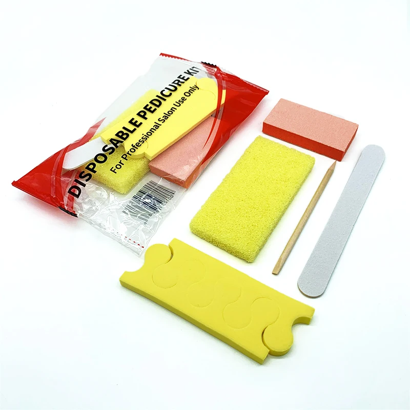

200Pcs/Case High Quality Professional Manicure Kit 5 Pcs Pedicure Set For Salon, Purple ,yellow