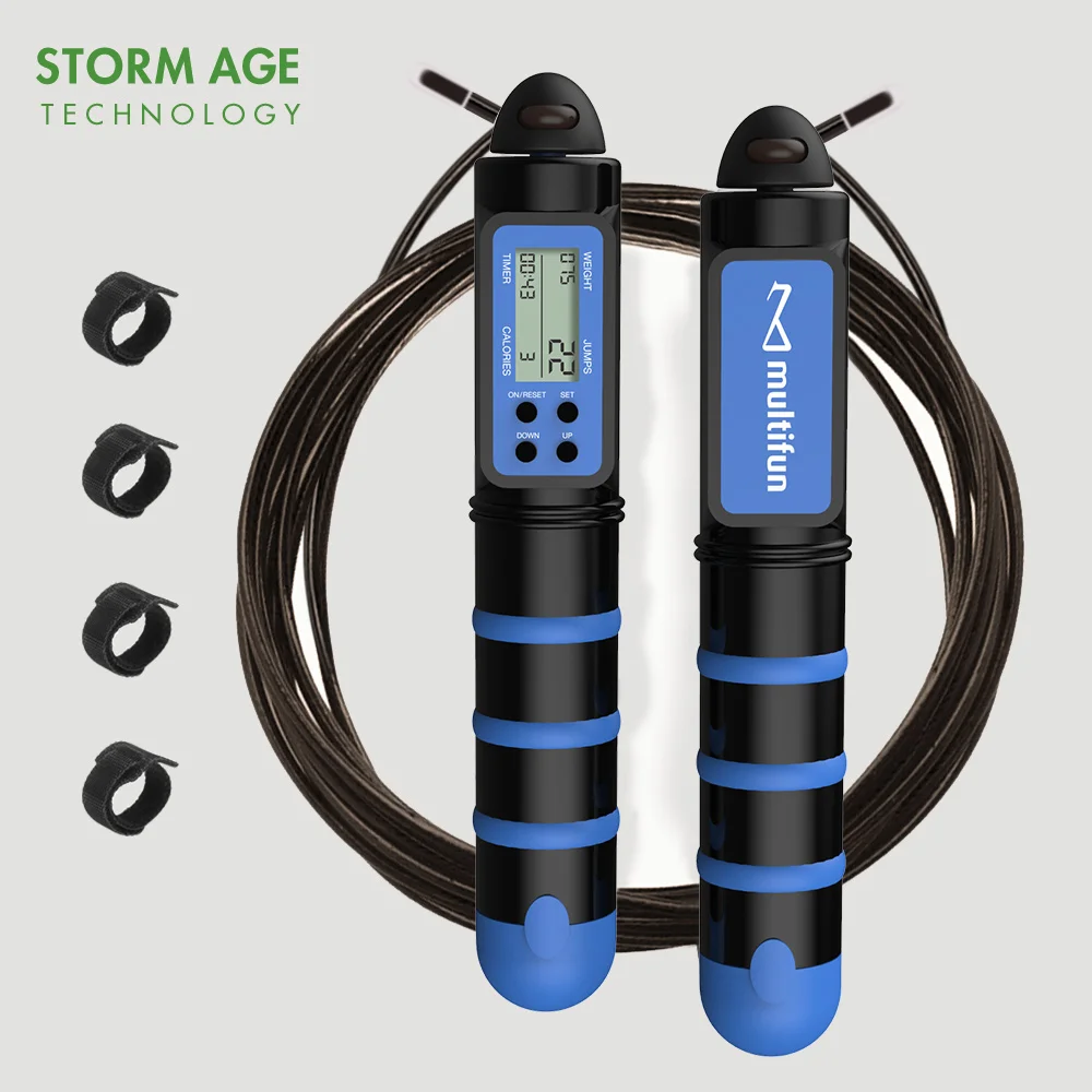 

Multifunctional jump ropes electronic counting skipping rope with calories counter