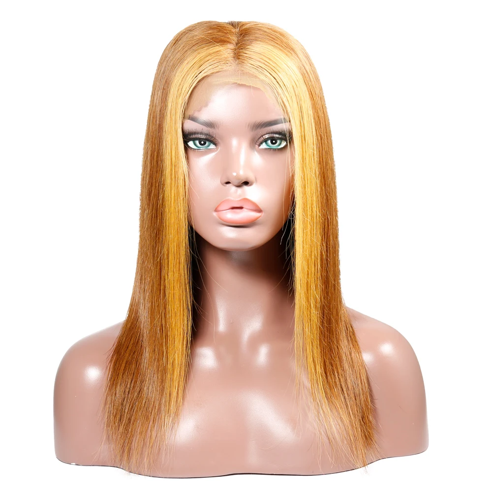 

Top Wholesale Long Ombre Blonde Virgin Hair 150% Density Frontal Lace Wig Straight Golden Lace Wigs