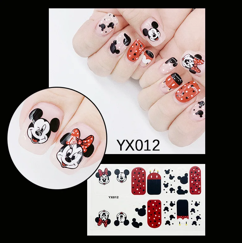 

YX001-YX014 new 14PCS cartoon full frosting nail stickers convenient animation best-selling hot style nail stickers