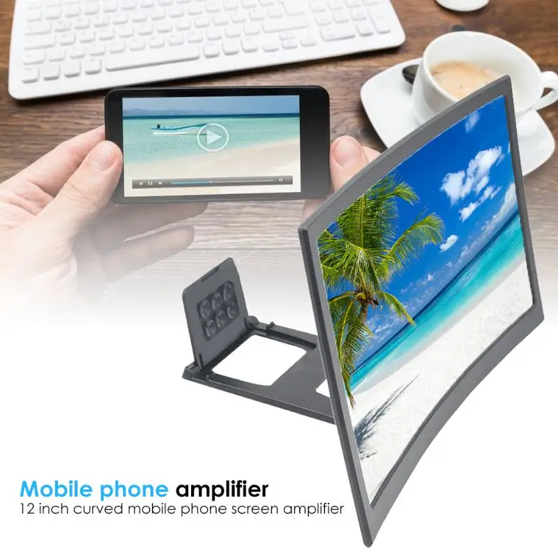 12 Inch 3d Mobile Phone Screen Magnifier Amplifier,Foldable Hd Curved