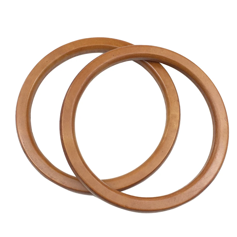 

Bag Accessories High Quality 14cm Solid Wood Round Handmade DIY Wooden Purse Bag Handle, Yellow