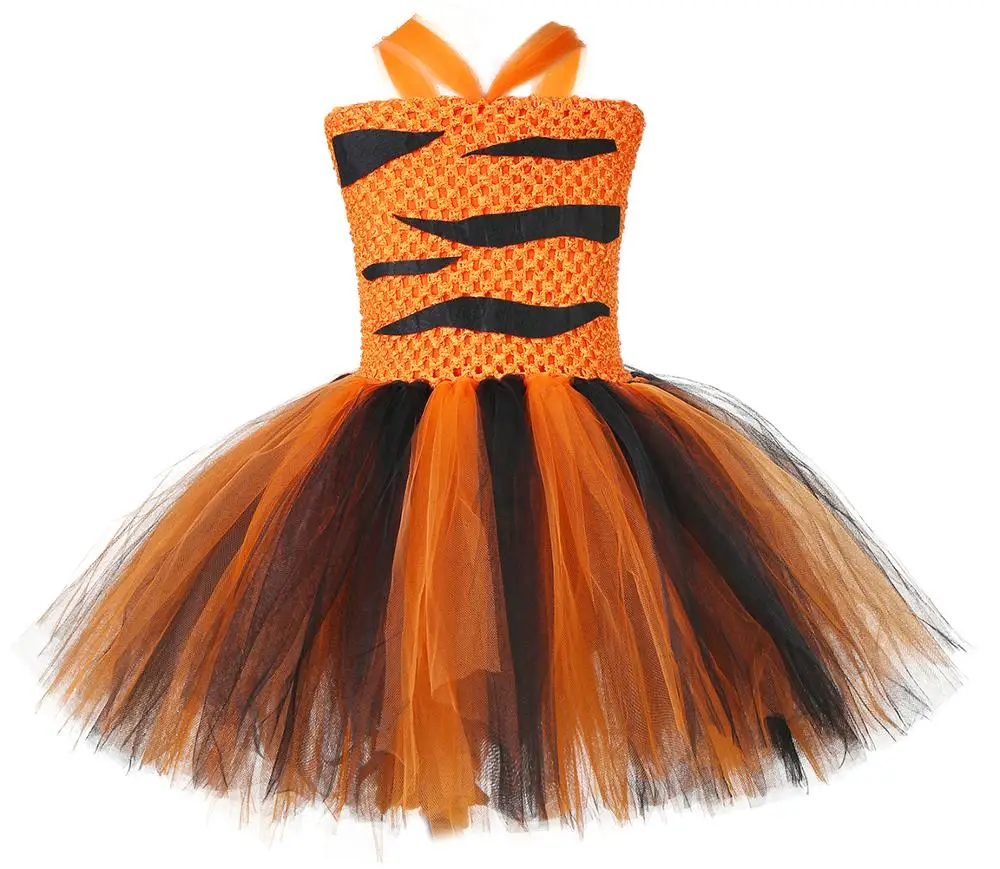 

Personality Cute Dress Party Sets Wear Tiger Animal And Head Band Tutu Costume For Kids