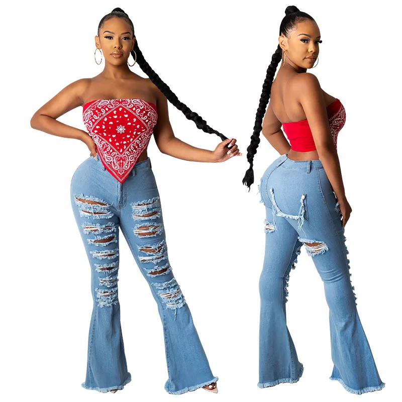 

Women's jeans high waist hole washing jeans pant fashion sexy jeans for women