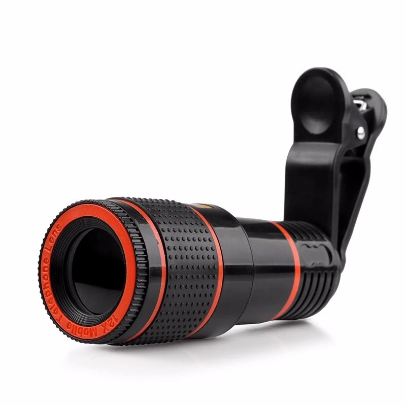 

Factory Price 12X Zoom Lenses Mobile Phone Telescope with Clip Cell Phone Telephoto Camera Lens HD Optical Monocular Telescope