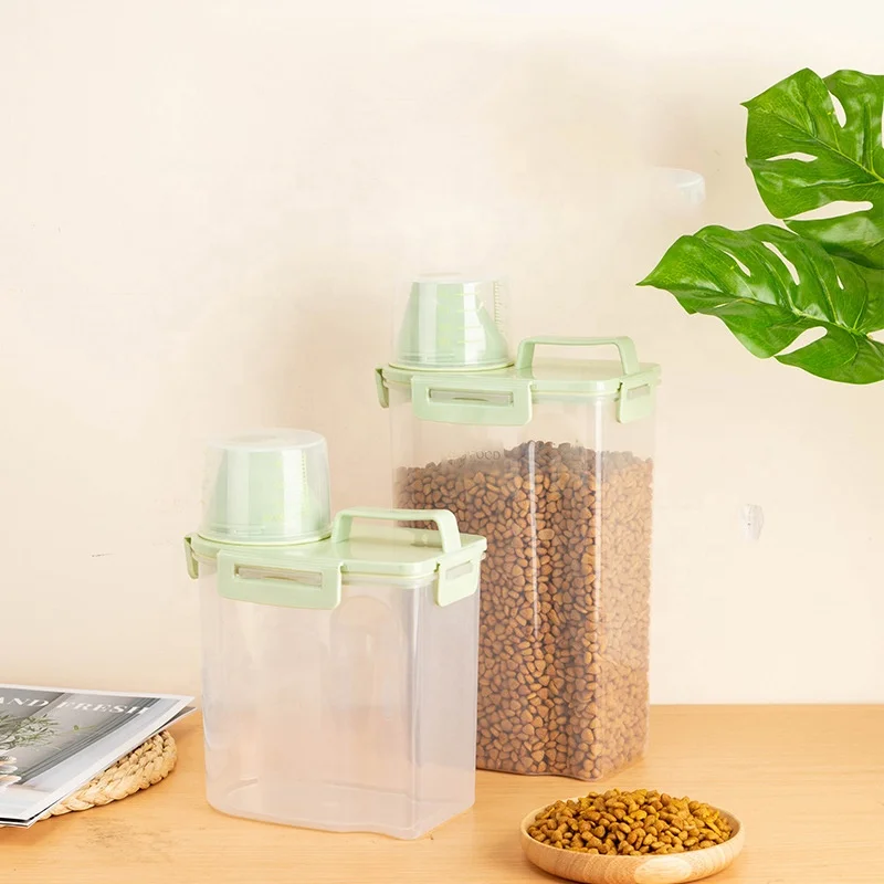 

Factory direct Food Box large capacity food storage containers With Measuring Cup, Green pink off white