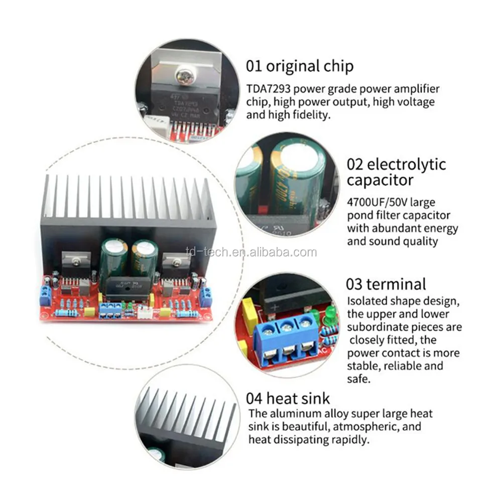 Taidacent 2.1 Audio Guitar Amplifier Board Kits Mini Amp Board For Guitar Tda7293 Parallel 100w