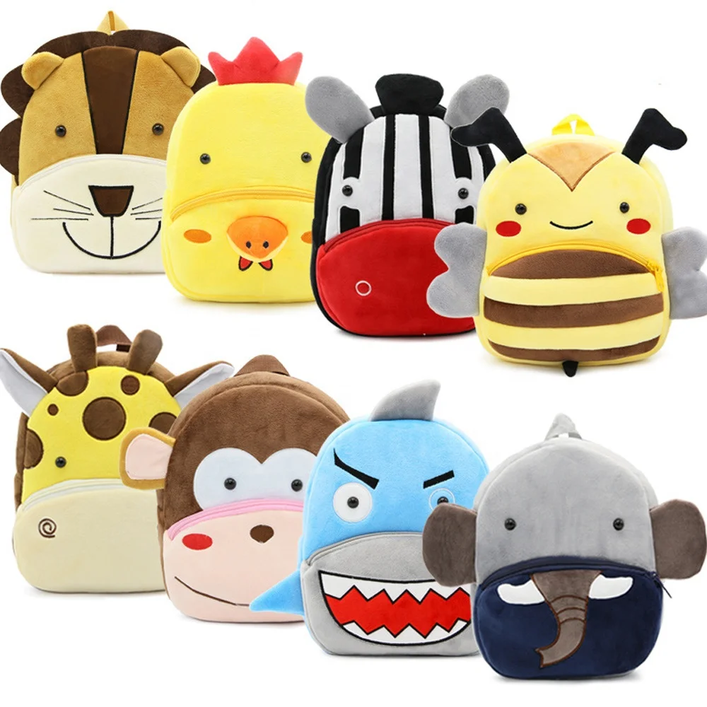 

SN-1616 Cute School Bag 3D Animal Cartoon Plush Backpack for Kindergarten Kids, More than 30 animals