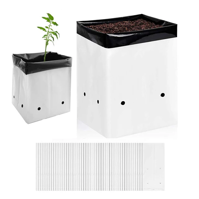 

0.5 to 30 gallon Factory black white durable plastic grow bags for plant, Black and white