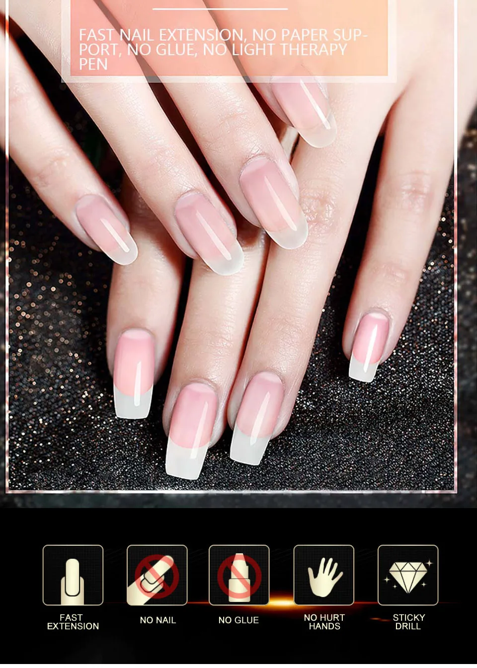 3*30ml Polys Nails Gels Kit 3 Colors Acrylic Polys Nails Gels Set Soak