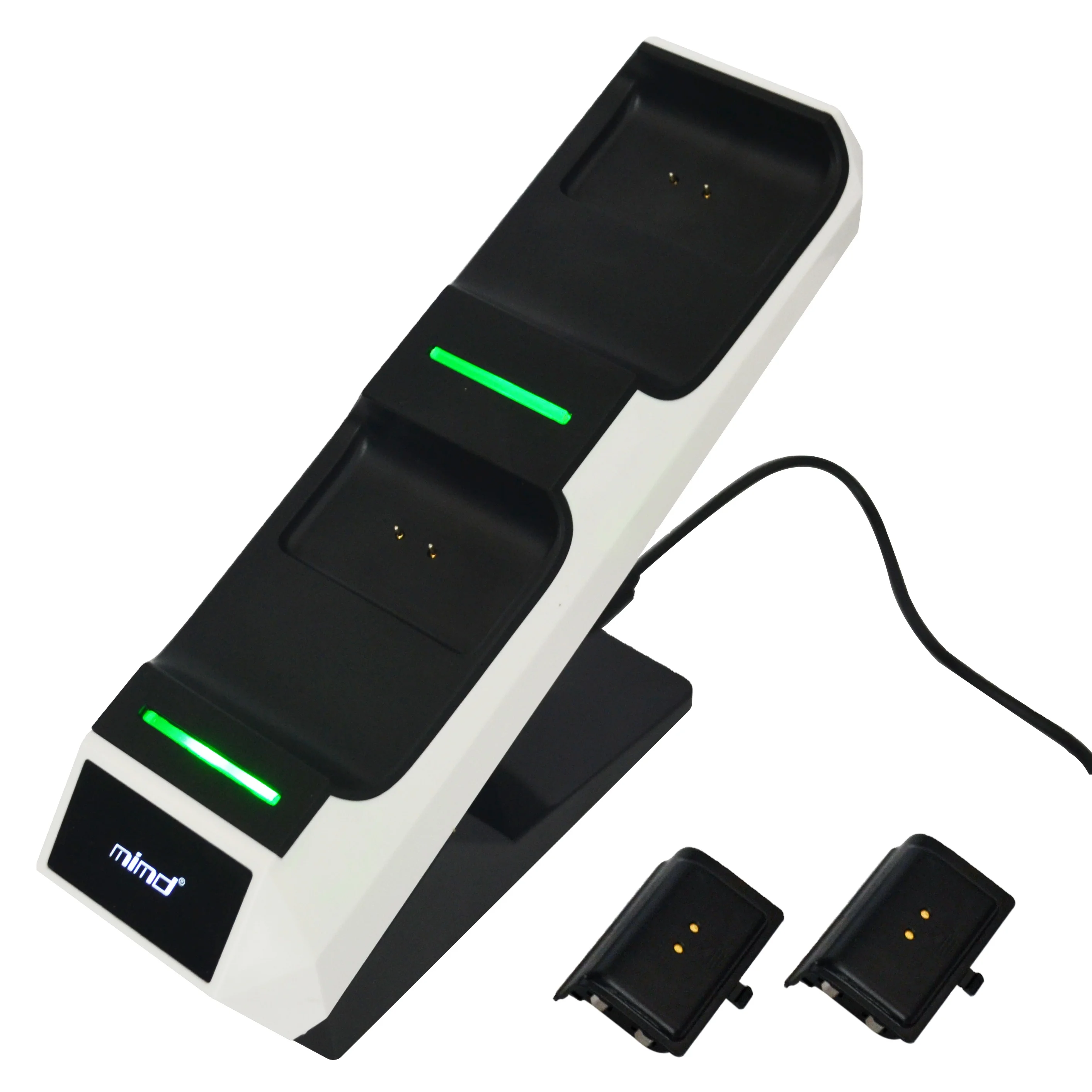 

High Speed Docking Charging Dual Controller Charger Station Kit for Microsoft Xbox Series X with 2 Rechargeable Battery Packs, White + black