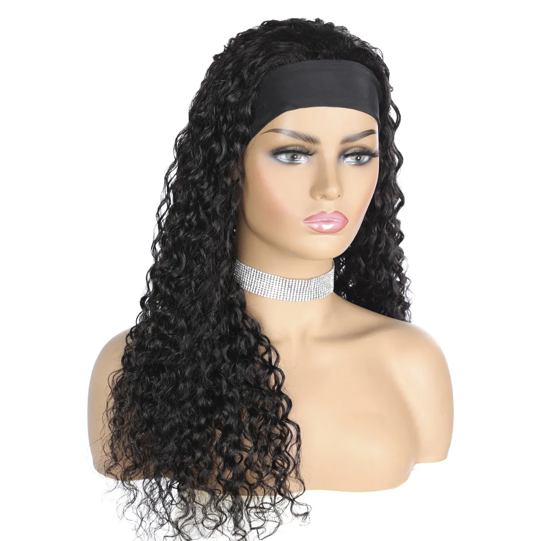 

Hight Quality Black Headband Human Hair Extension Synthetic Hair Wigs