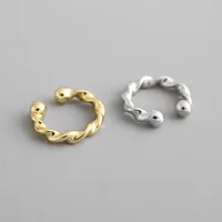 

925 Sterling Silver Earrings Mobius 18k Gold Plated Ear Cuff For Women Clip on Earrings No Pierce 1pcs