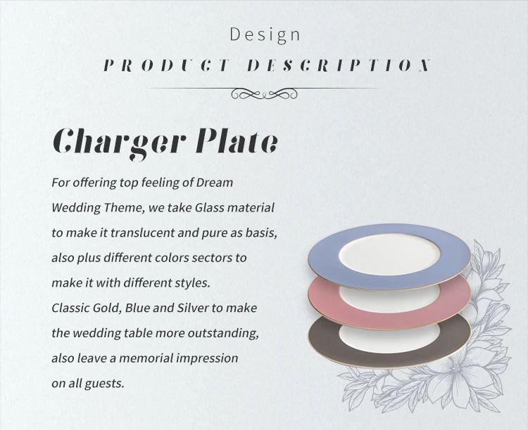 product-Wholesale Wedding Ceramic Charger Plate Bone China Charger Plates Dinner Dishes with Gold Ri-1
