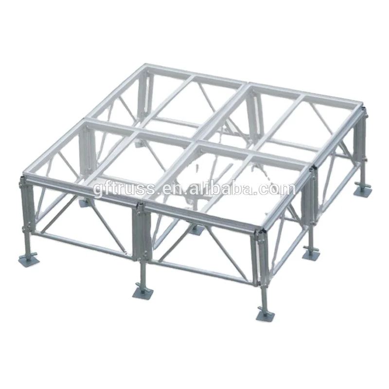 Outdoor aluminum frame tempered glass portable stage platform 0.6-1.2M