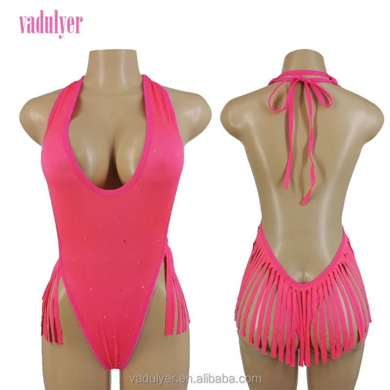 

Vadulyer Wholesale Custom Stripper Outfits Sexy Dancewear Rhinestone One Piece Exotic Dance Wear for Hot Women, Picture