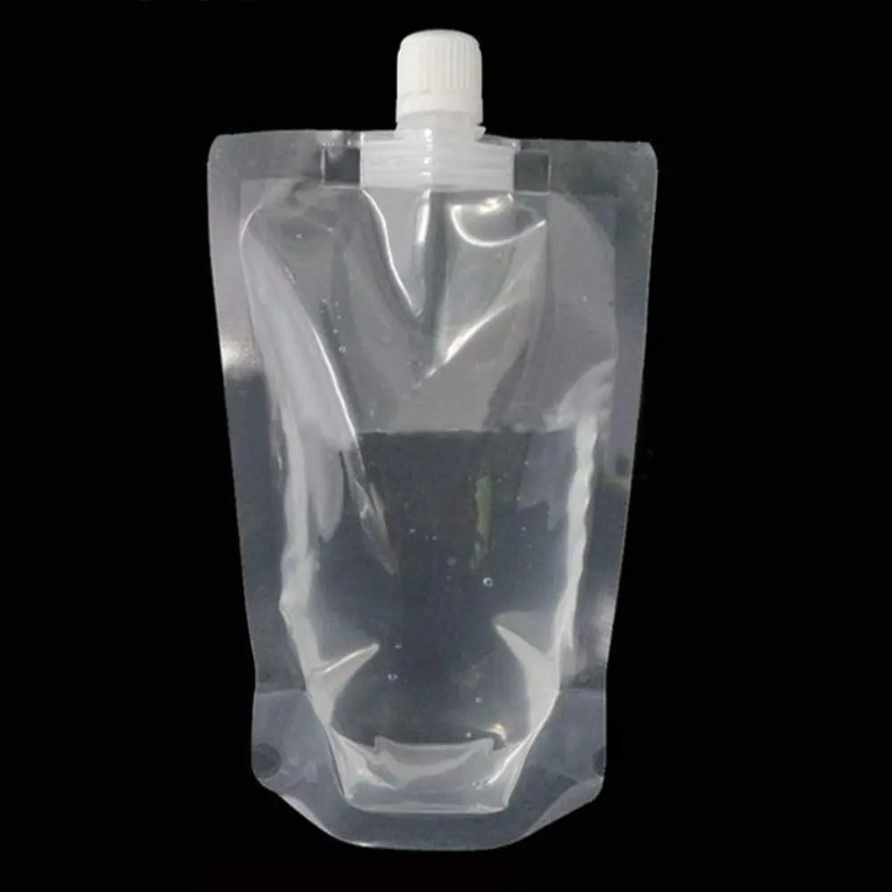 

Custom Plastic Spout Pouches Reusable Stand Up Concealable Liquid Drinking Flasks Portable Liquor Milk Beverage Coffee Water Bag