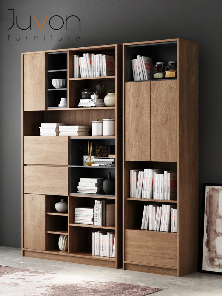 
wooden modern living room home office bookcase 