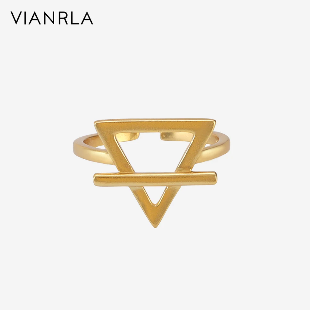 

VIANRLA 925 sterling silver 18k gold plated Triangle geometry rings for women