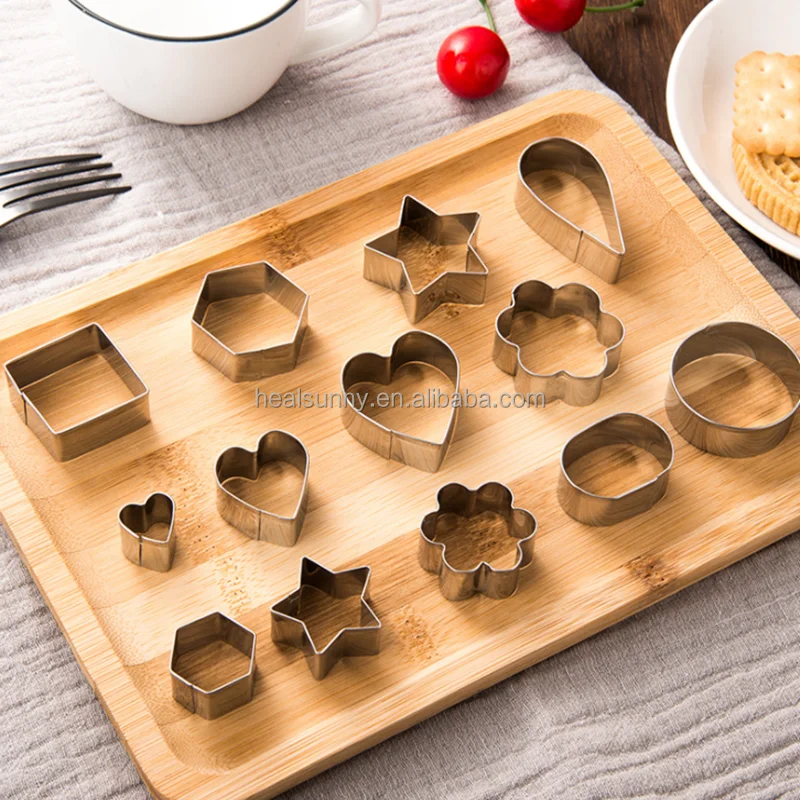 

New Baking Tool 27 30 PCS Stainless Steel DIY Tools Heart Star Biscuits Mold Cookie Cutter Set, Silver