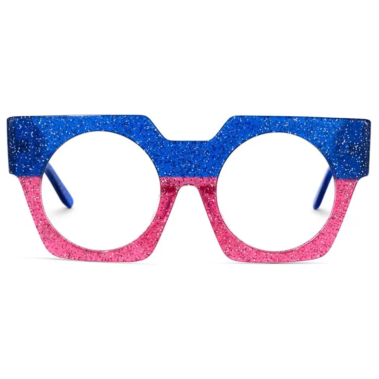 

2021 Charming Eyeglasses Acetate Brand Zeelool VFP0261 Large Geometric Spectacles Transparent and Purple for Decoration, Multi colors