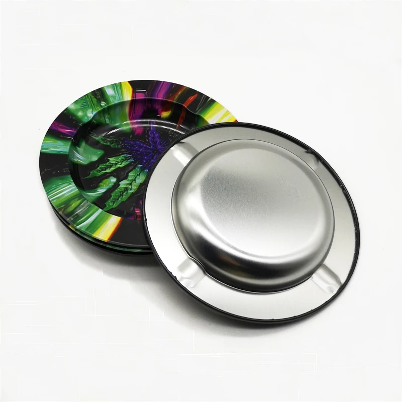 

2021 Newest Custom Tin Ash tray Round Metal Pocket Ash tray China Wholesale, As customer's request