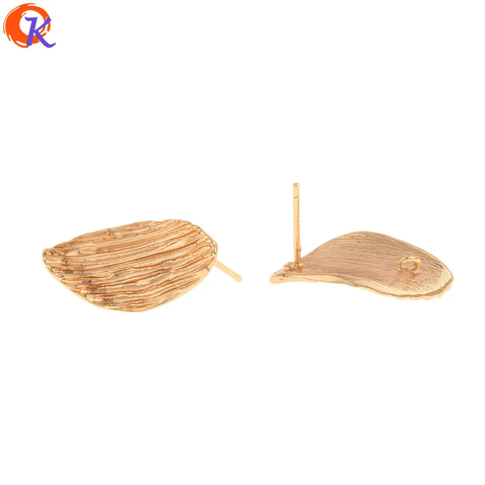 

Jewelry Accessories Cordial Design 30Pcs 12*22MM Jewelry Accessories Hand Made Leaf Shape Genuine Gold Plating DIY Making Coppe