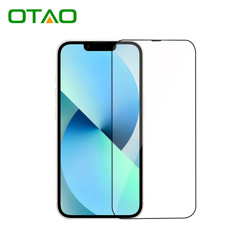 

OTAO 2.5D Hybrid Screen Protector For Iphone 13 12 11 Mini Pro Max OEM Tempered Glass Micas De Vidrio Para Celular Phone Film, Transparent