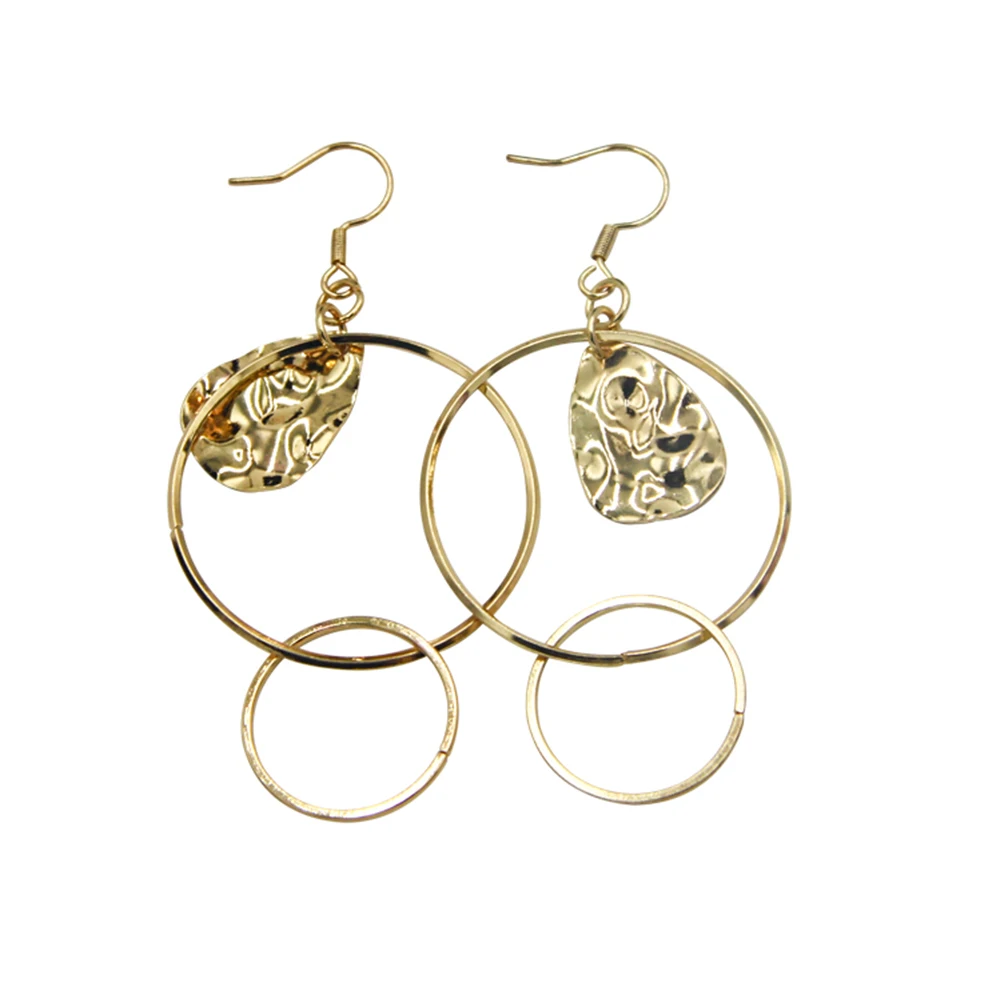 

Veijer Vintage Women Gold Plated Fashion Teardrop Stone Feng Shui Dangle Earrings