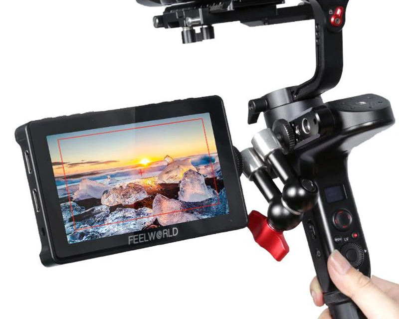 

FEELWORLD F5 Pro V2 5.5Inch Touch Screen Video Monitor Camera Field Monitors 3D LUT 4K HDMI Input Output Tilt Arm Power