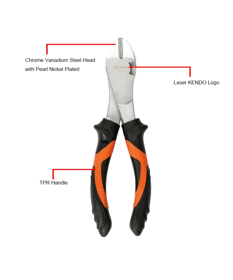 KENDO 7-inch/180mm Heavy Duty CRV cutter Side Cutting Plier Diagonal Cutting Pliers