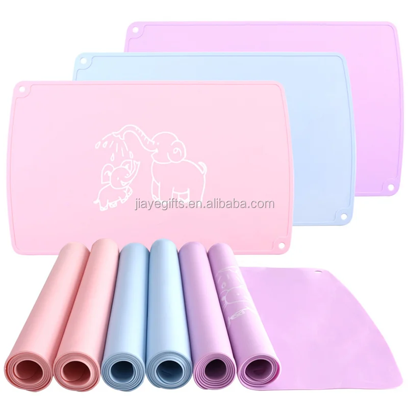 2021 New Food Grade 50*30 Cm Silicone Carton Baby Anti Slip Placemat
