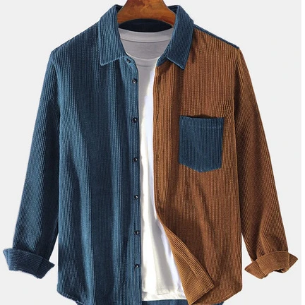 

High Quality Hot Sale Corduroy Long Sleeve Shirts For Men, Custom color