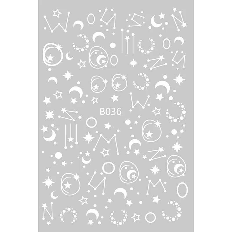 

B036 3D Star And Moon Nail Stickers Constellation Nail Art Decorations Decals