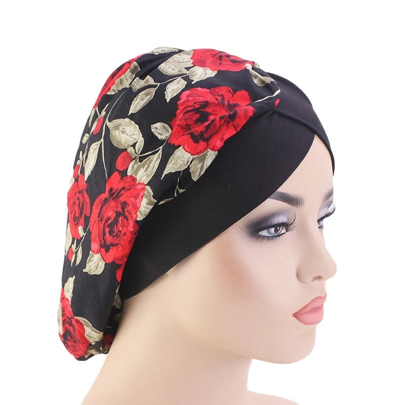 Wholesale Cross Printed Cotton Floral Hijab Turbans Arabic Woman Scarf ...