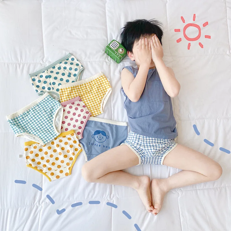 

3 Pack 2020 Hot Sale Custom Cotton Lovely Print Kids Boxer Shorts Panties Baby Boy Girls Underwear Briefs, Picture