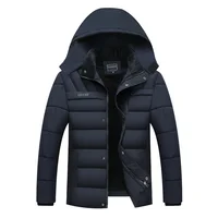 

Middle-aged men cotton coat plus velvet thicken Hooded men cotton clothing coat.