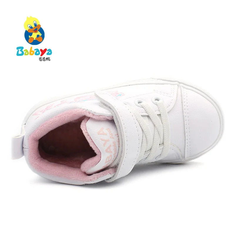 
HUANQIU 8207 Winter MICFORBER stitchwork children casual cotton shoes for girls and boys 