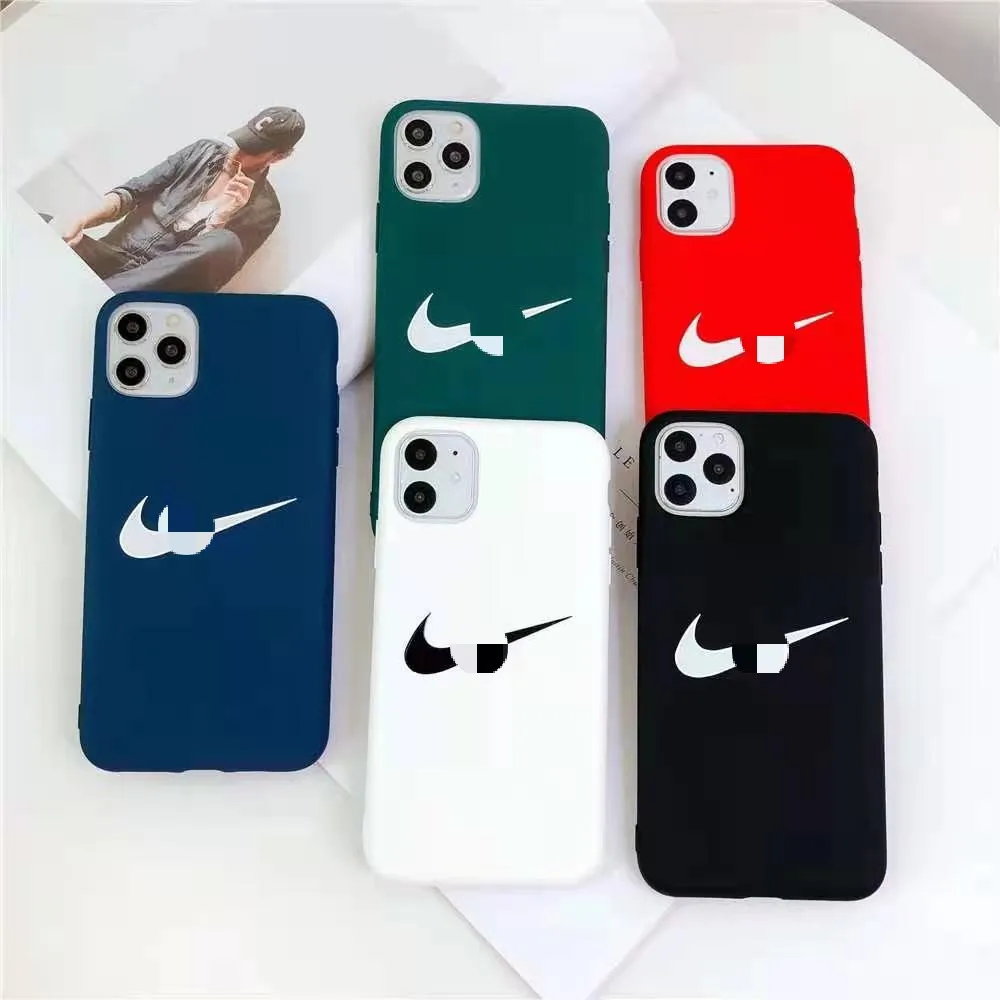 

Free shipping Fashion Brand silicone Phone Case for iPhone 11 12 Pro Max shockproof NI KE phone case, 9 colors