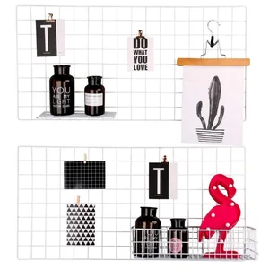 Image of Wire Grid Panel, Multifunction Photo Wall Decor Display Vinyl Dipped Organizer for Home Decor Dorm Decoration