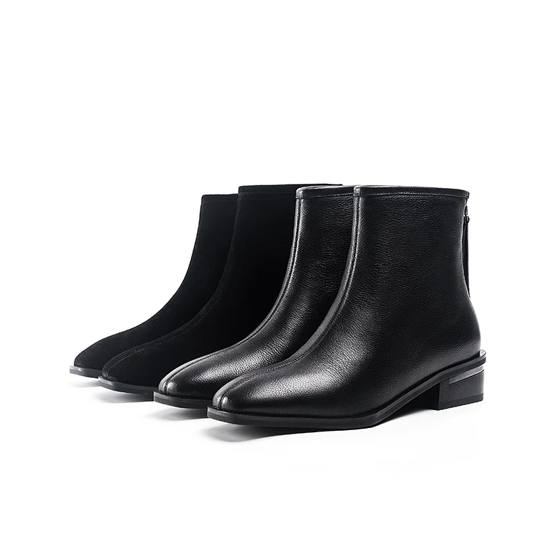 

J374 Universe Brand Woman Black Winter Boots High Heeled Women Leather Womens Boot